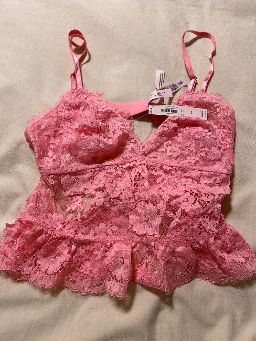 Victoria's Secret Coral Pink Lace Bralette